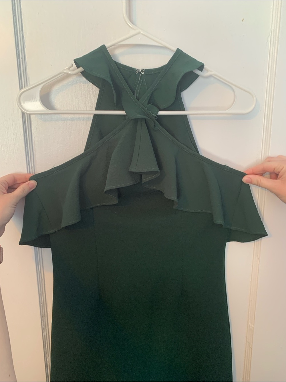 She + Sky Deep Green Textured Dress